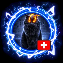 Chufftuff-Profilbild: stilisierte Katze mit Feueraugen